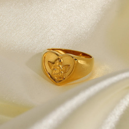 Cherub Gold Plated Ring
