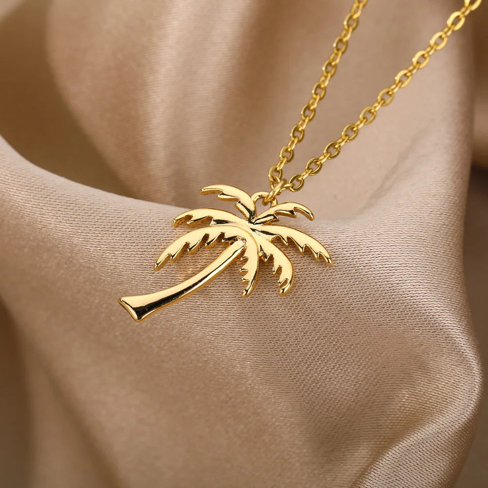 Palm Tree Pendant Necklace