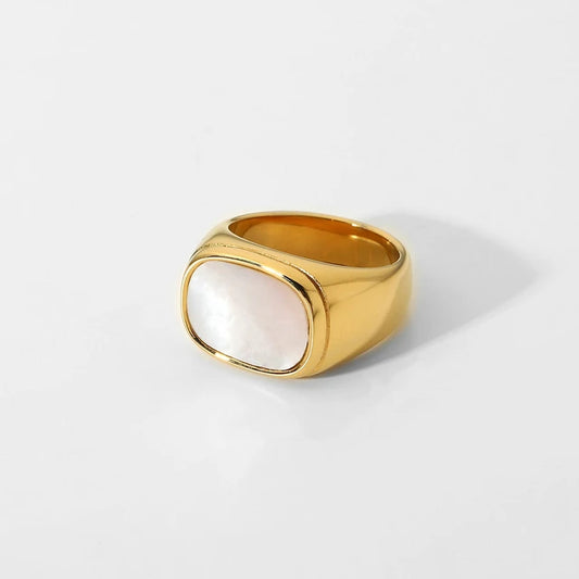 18KT Gold Plated Pearl Zircon Ring