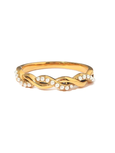 18KT Gold Plated Mini Pearl Ring
