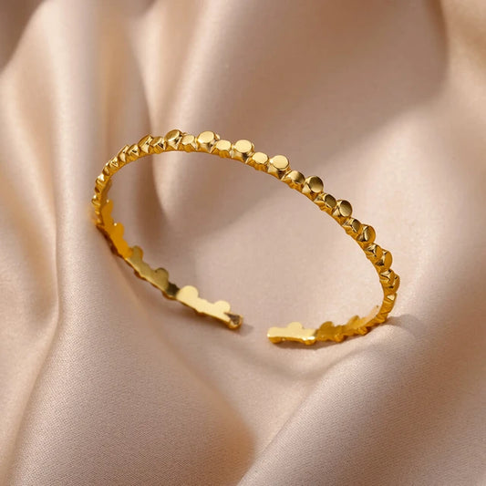 Gold Plated Textured Bangle