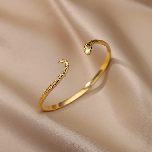 Gold Plated Serpent ￼Bangle