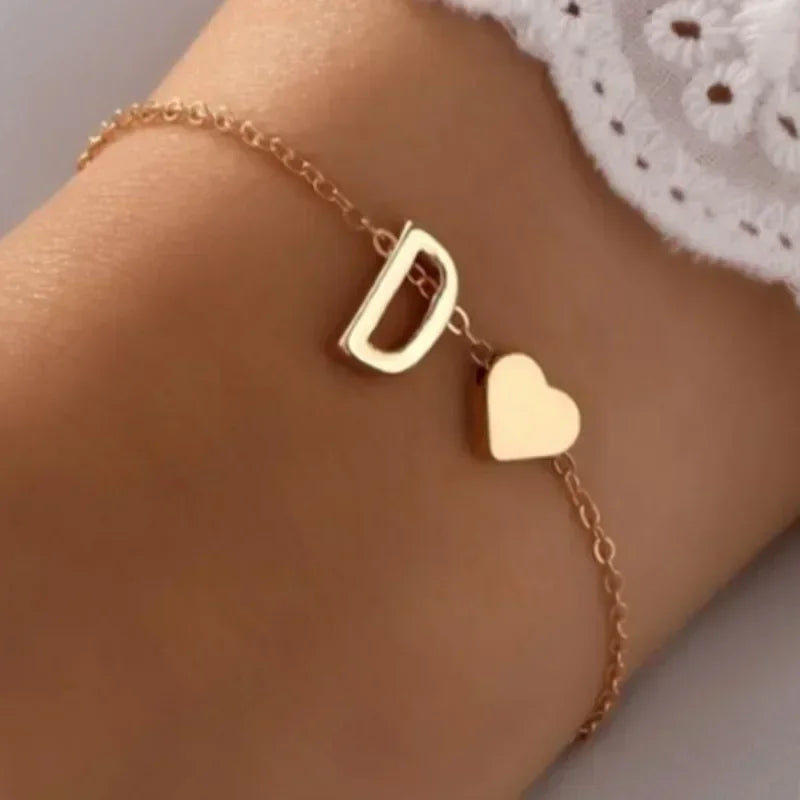 Initial & Heart Lovers Bracelet
