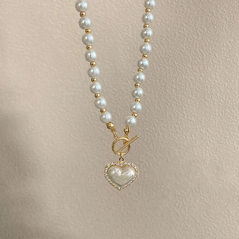 Venus Heart Pearl Necklace